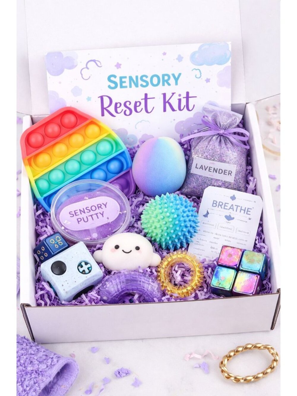 Sensory Stress Relief Kit Fidget Toy Bundle Calm Down Box Anxiety Kit